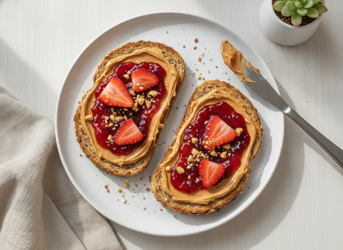 Multigrain Toast with Peanut Butter and Jelly photo