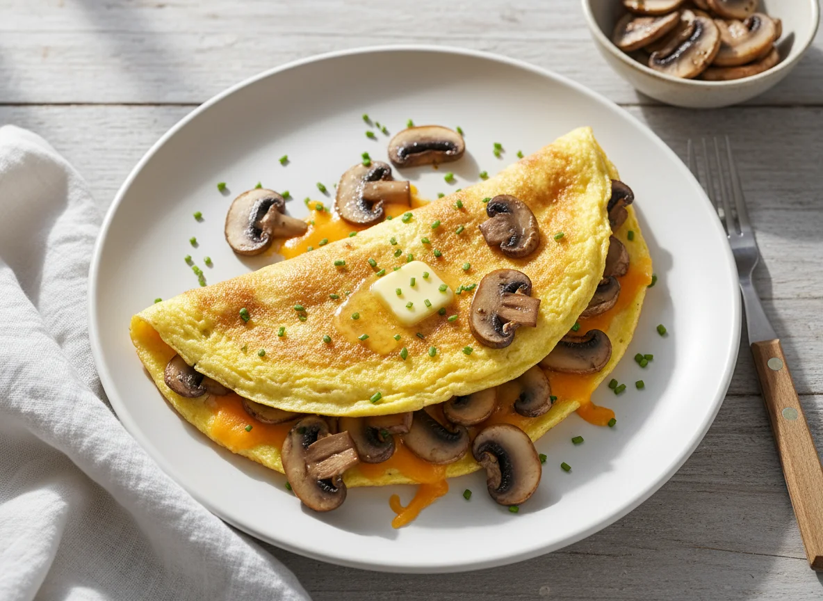 Mushroom and Cheese Omelette photo