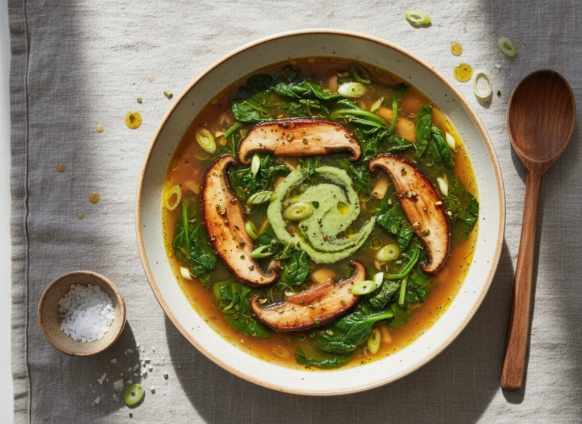 Mushroom and Greens Soup photo