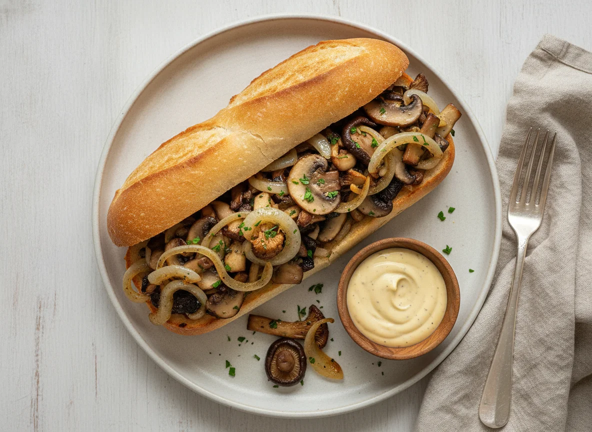 Mushroom and Onion Sandwich photo