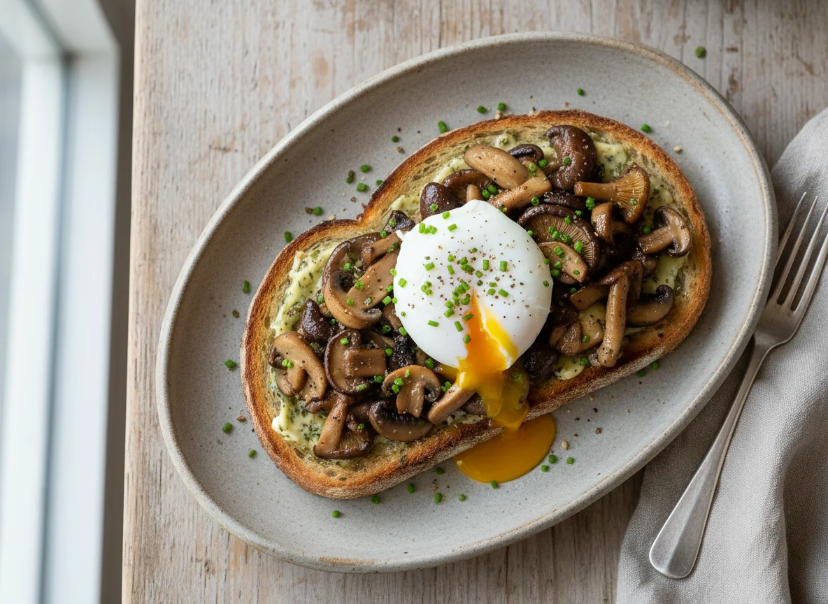 Mushroom and Poached Egg Toast photo