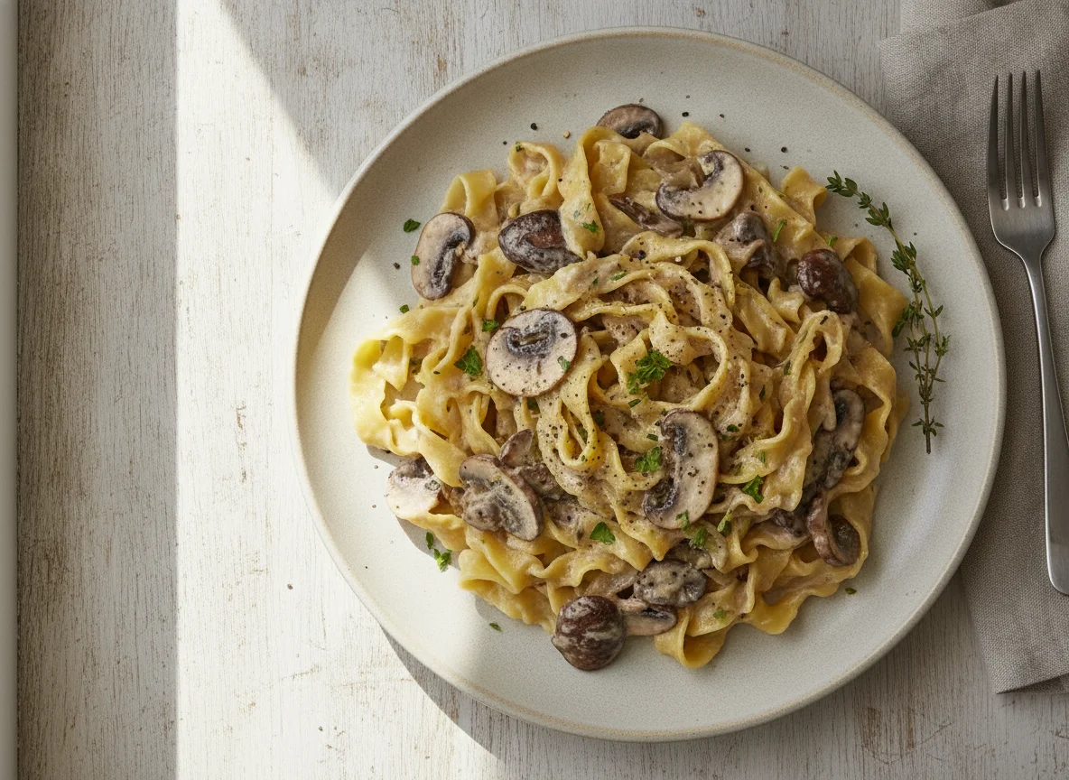 Mushroom Pasta with Cream Sauce photo