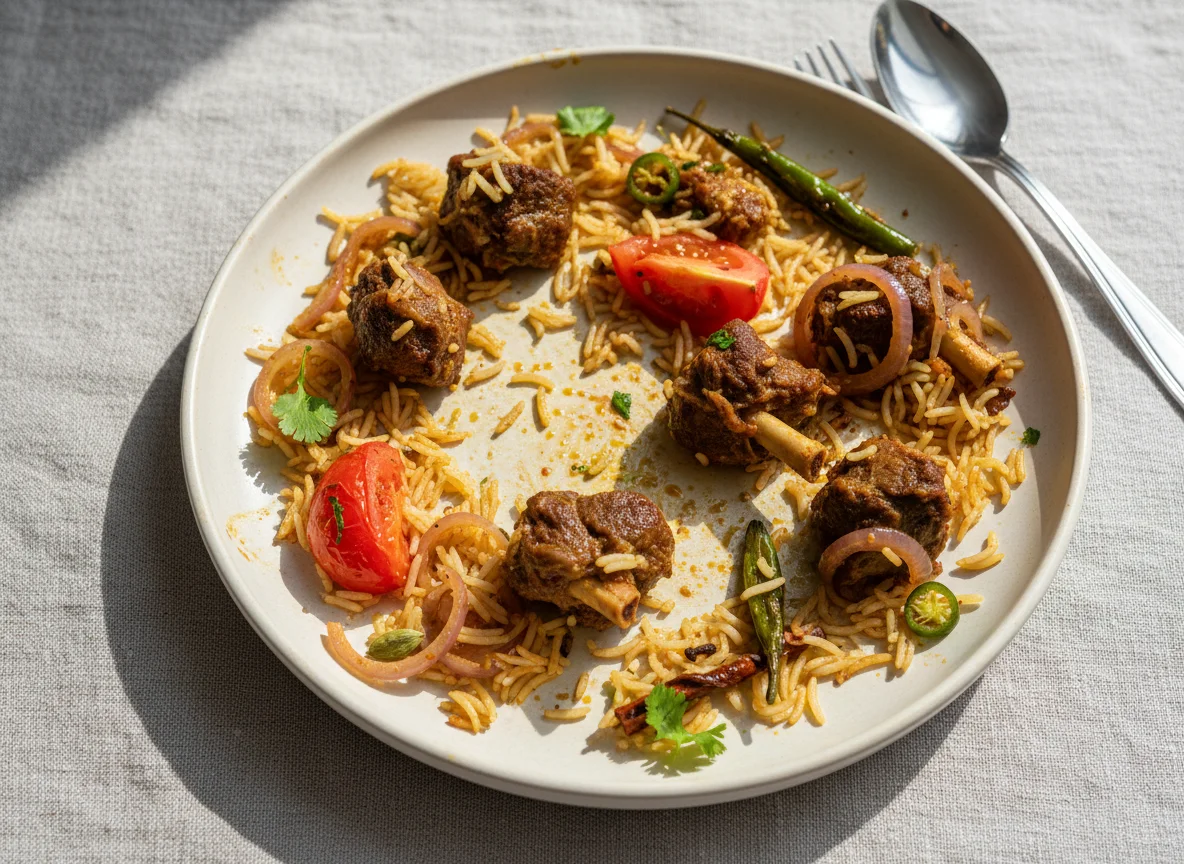 Mutton Pulao remnants photo