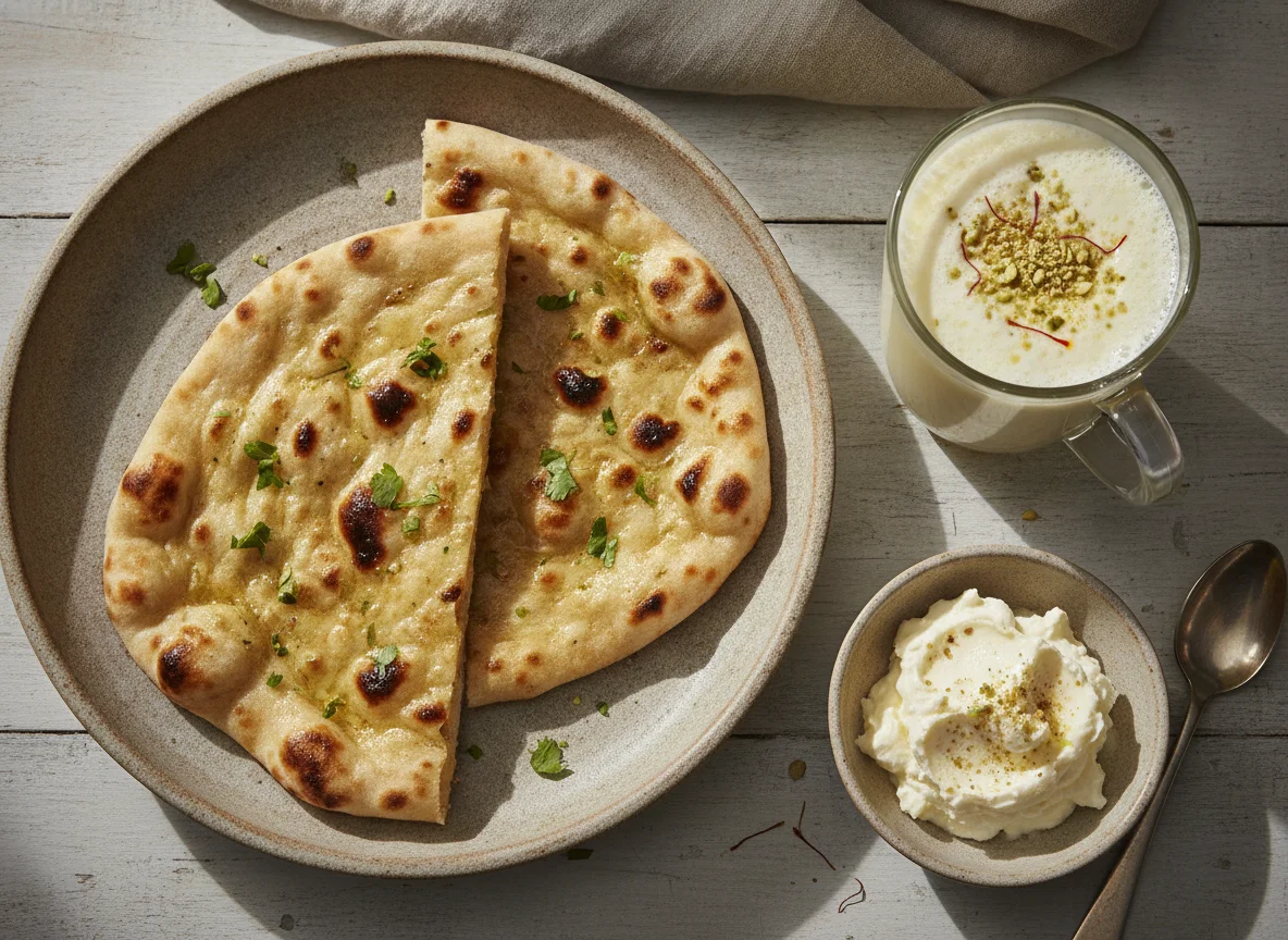 Naan with Lassi and Malai photo