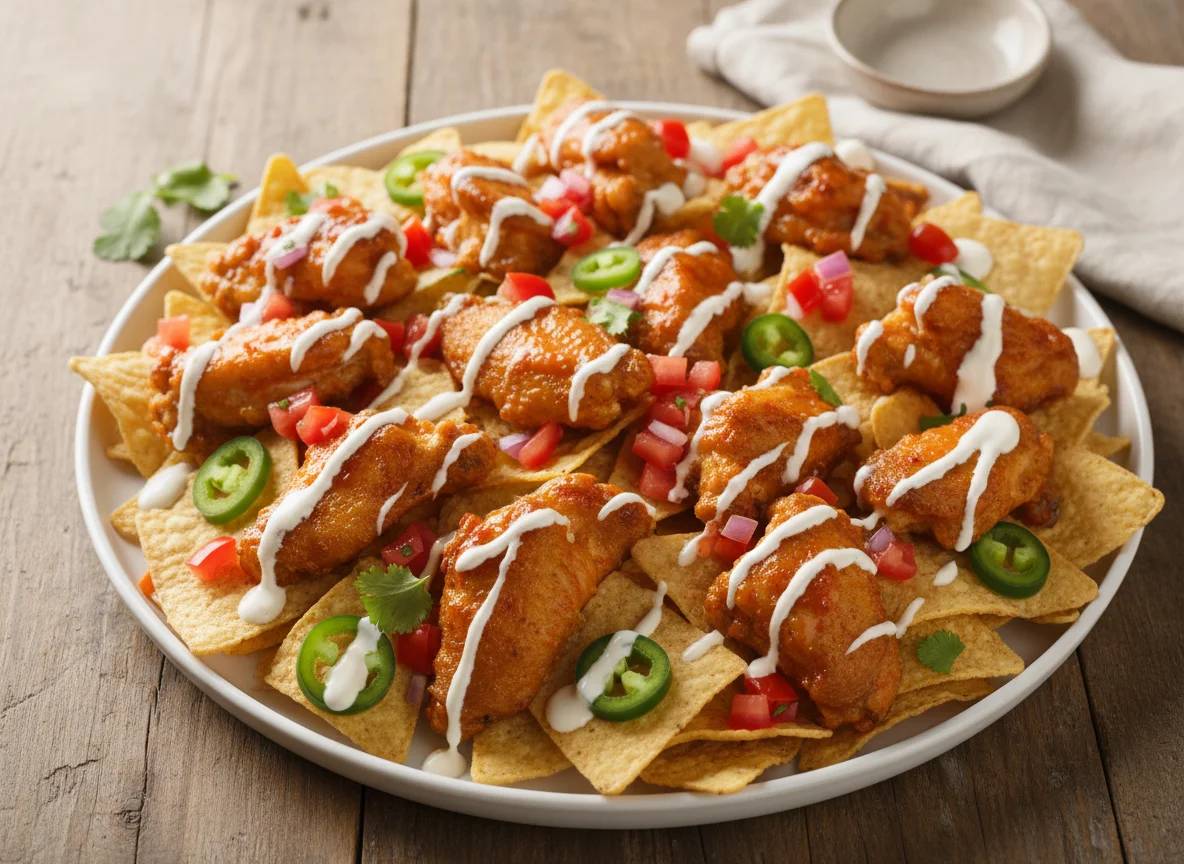 Nachos with Boneless Wings photo