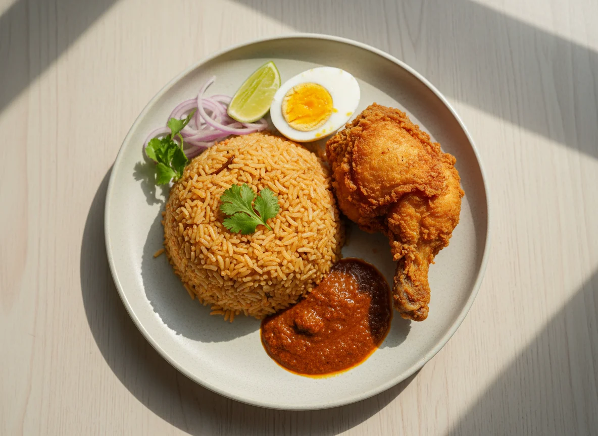 Nasi Briyani with Fried Chicken photo