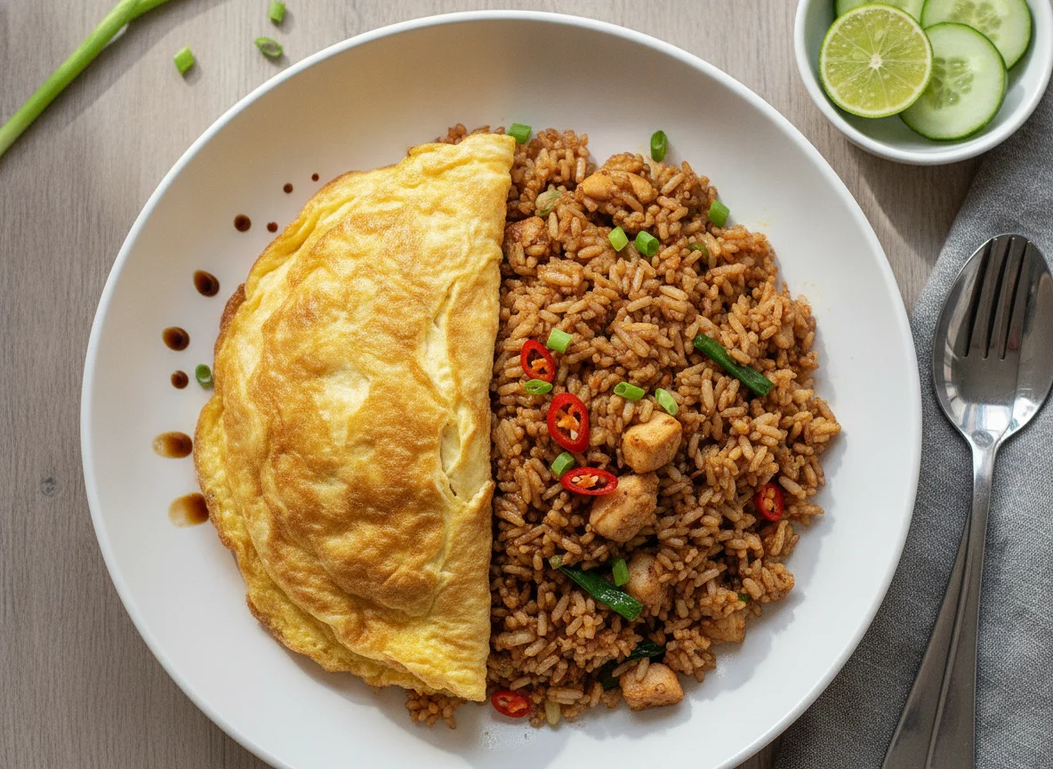 Nasi Goreng with Omelette photo