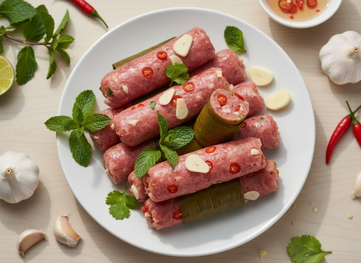 Nem Chua (Vietnamese Fermented Pork Roll) photo