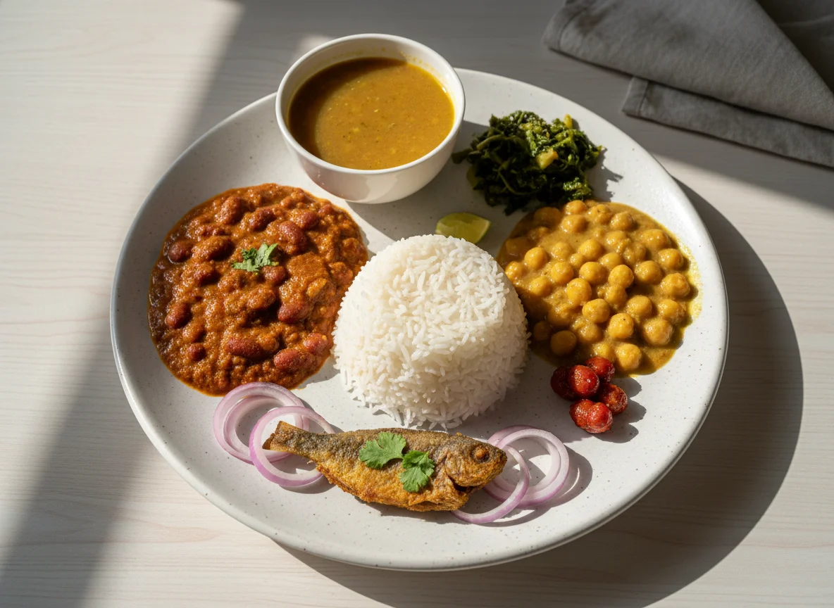Nepali Dal Bhat with Rajma and Chana photo