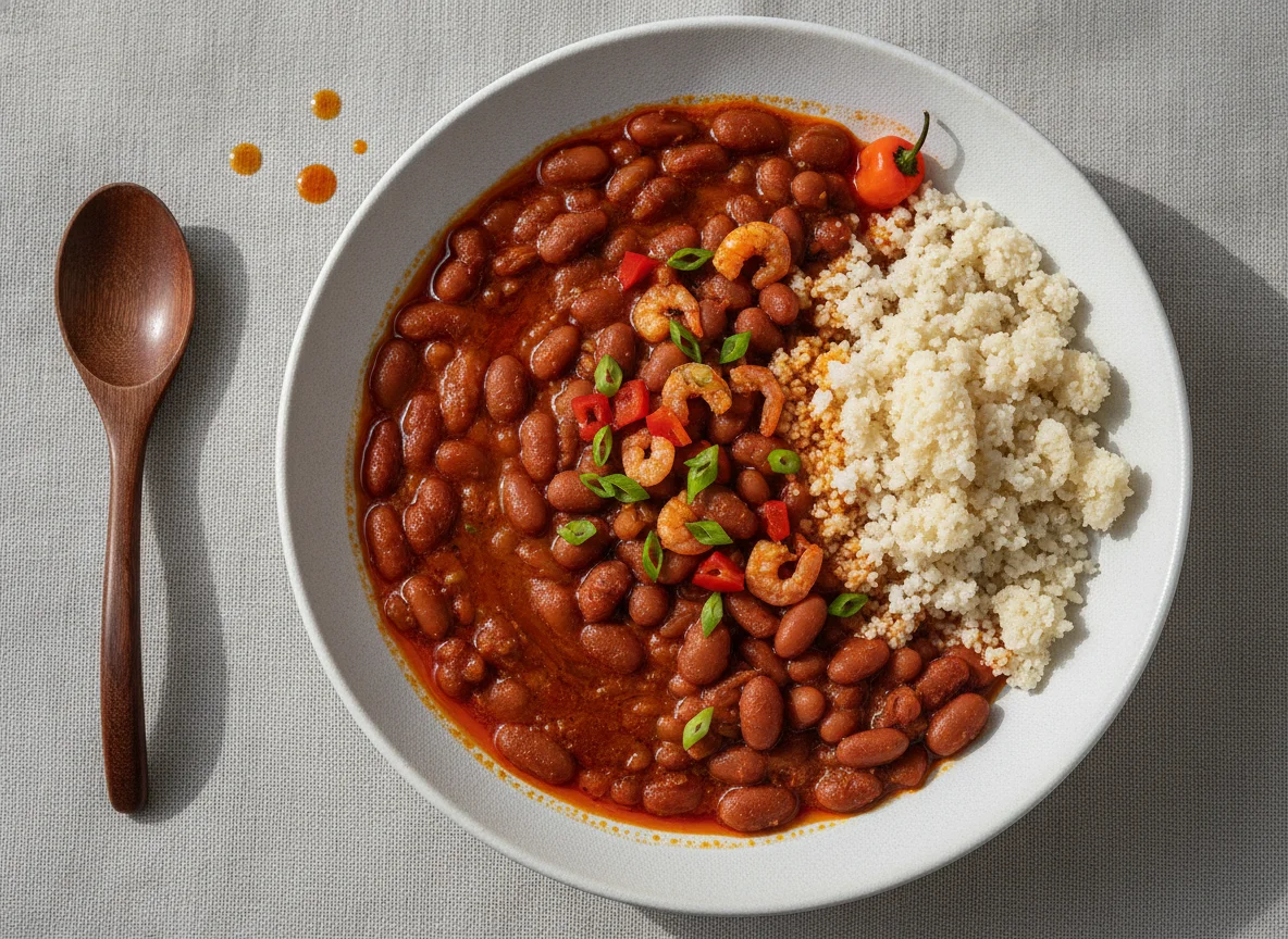 Nigerian Beans Porridge with Garri photo