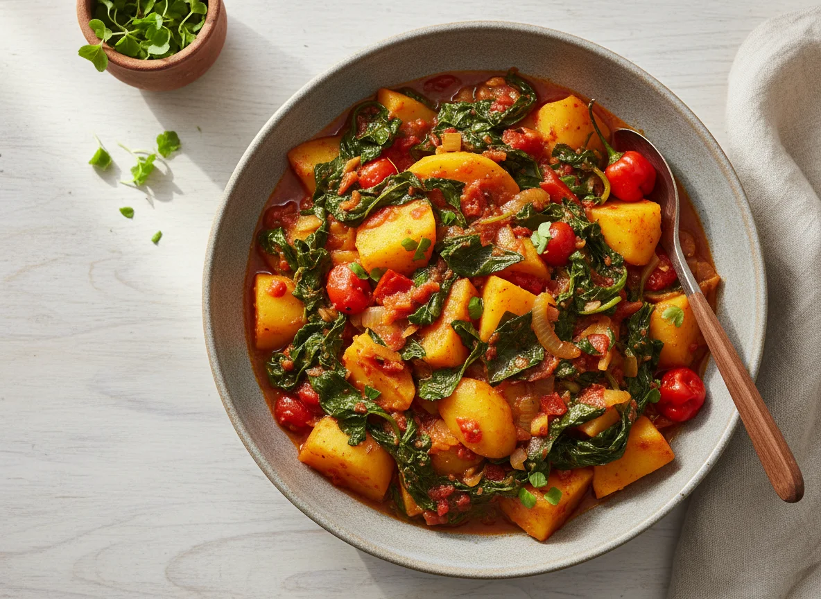 Nigerian Potato and Vegetable Pottage photo