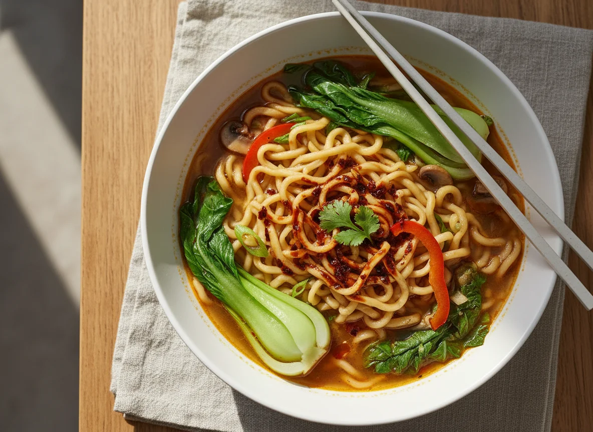 Noodle Soup with Vegetables photo