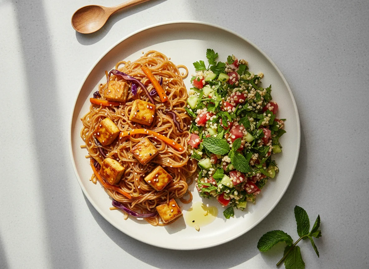 Noodle Stir-fry with Tabbouleh photo