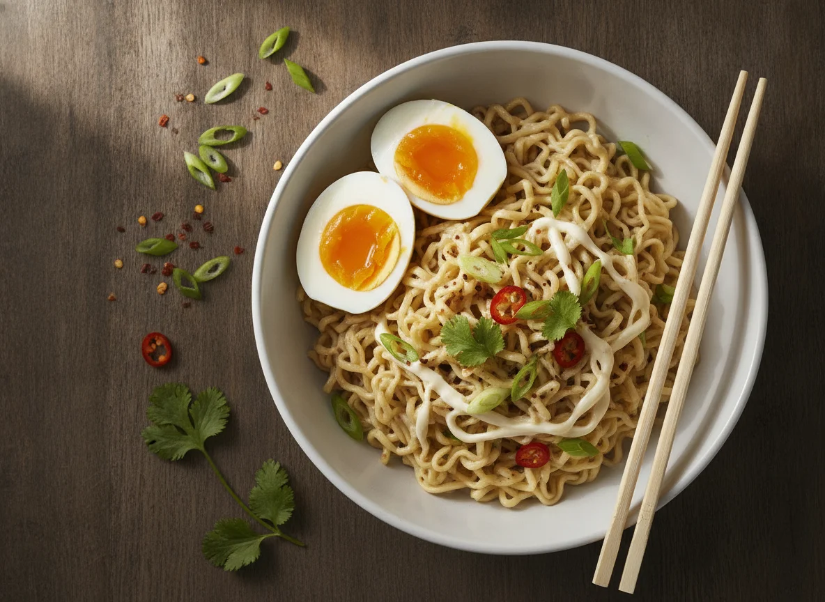 Noodles with Hard-boiled Eggs photo