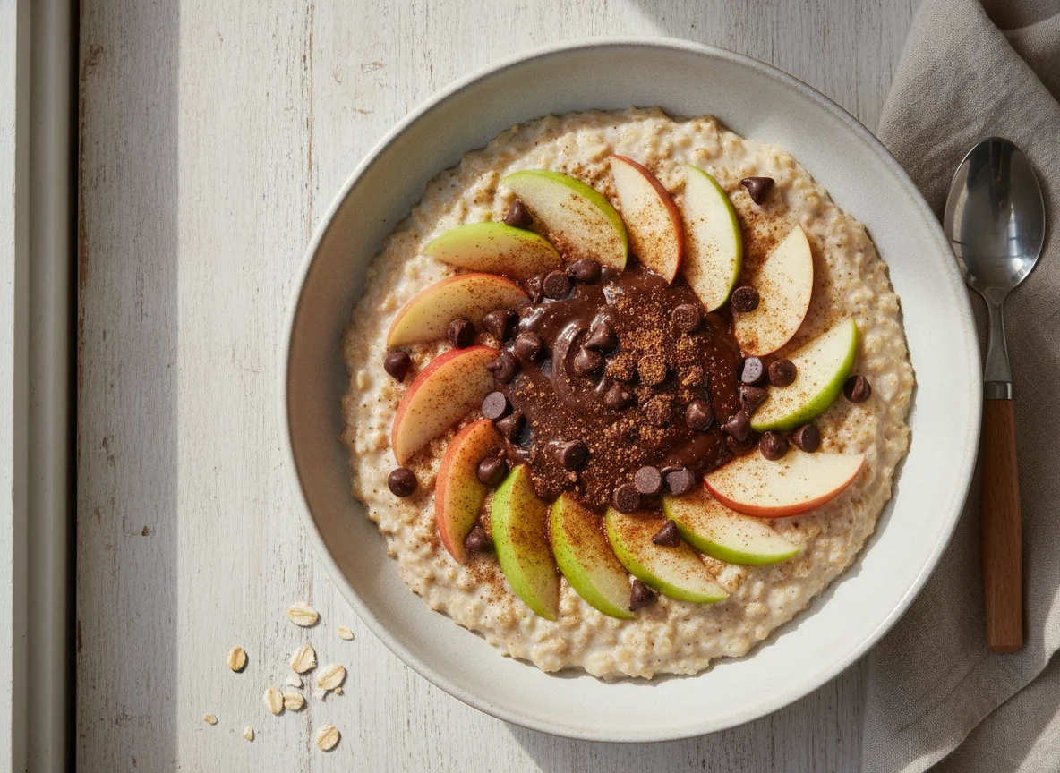 Oatmeal with Apple and Chocolate photo