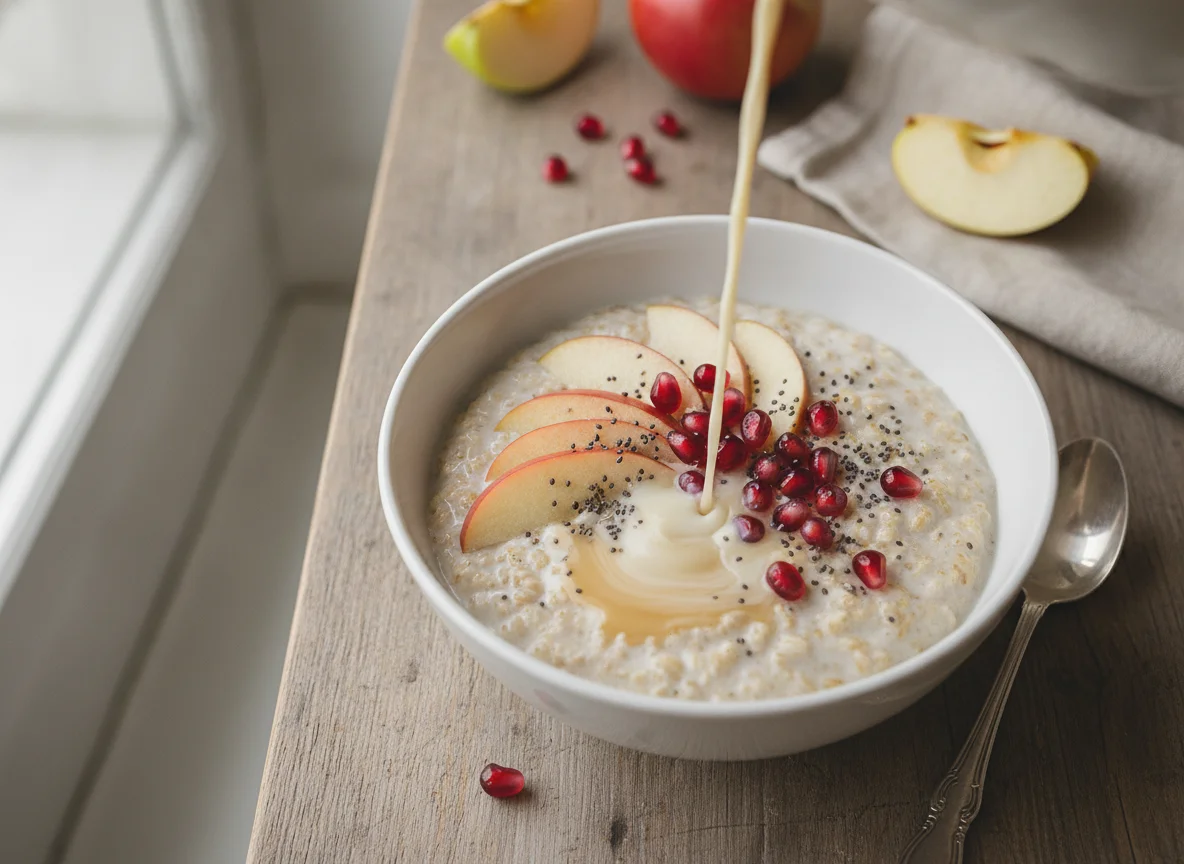 Oatmeal with Apple and Pomegranate photo