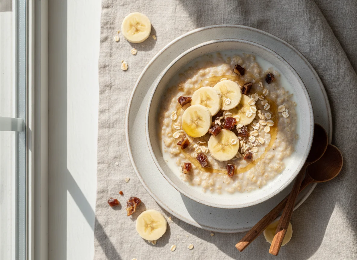 Oatmeal with Banana and Dates photo