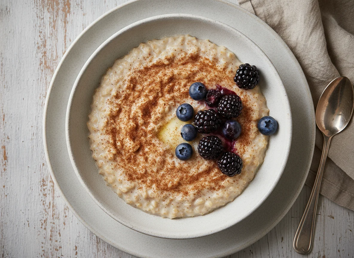 Oatmeal with Berries and Cinnamon photo