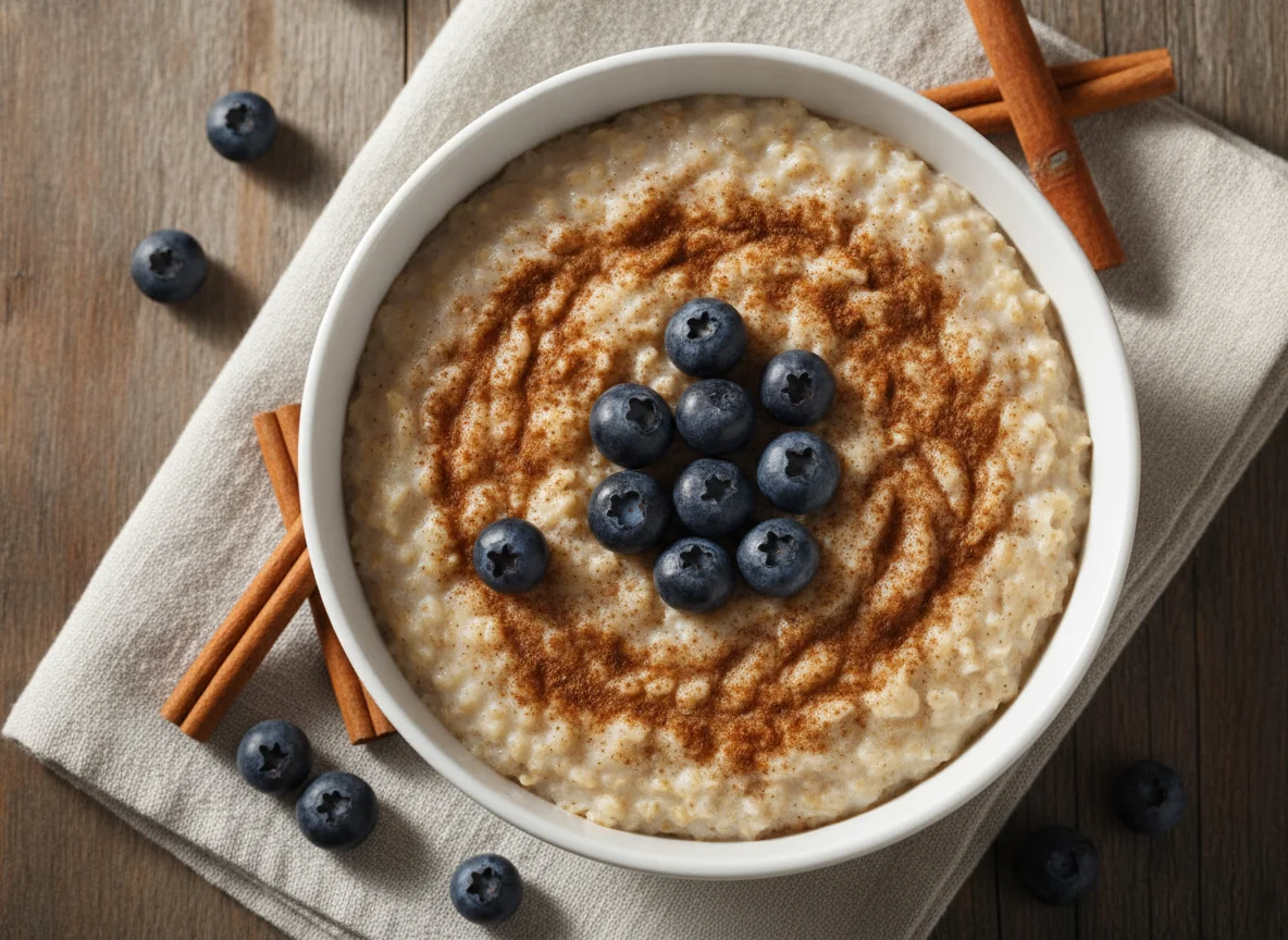 Oatmeal with Blueberries and Cinnamon photo