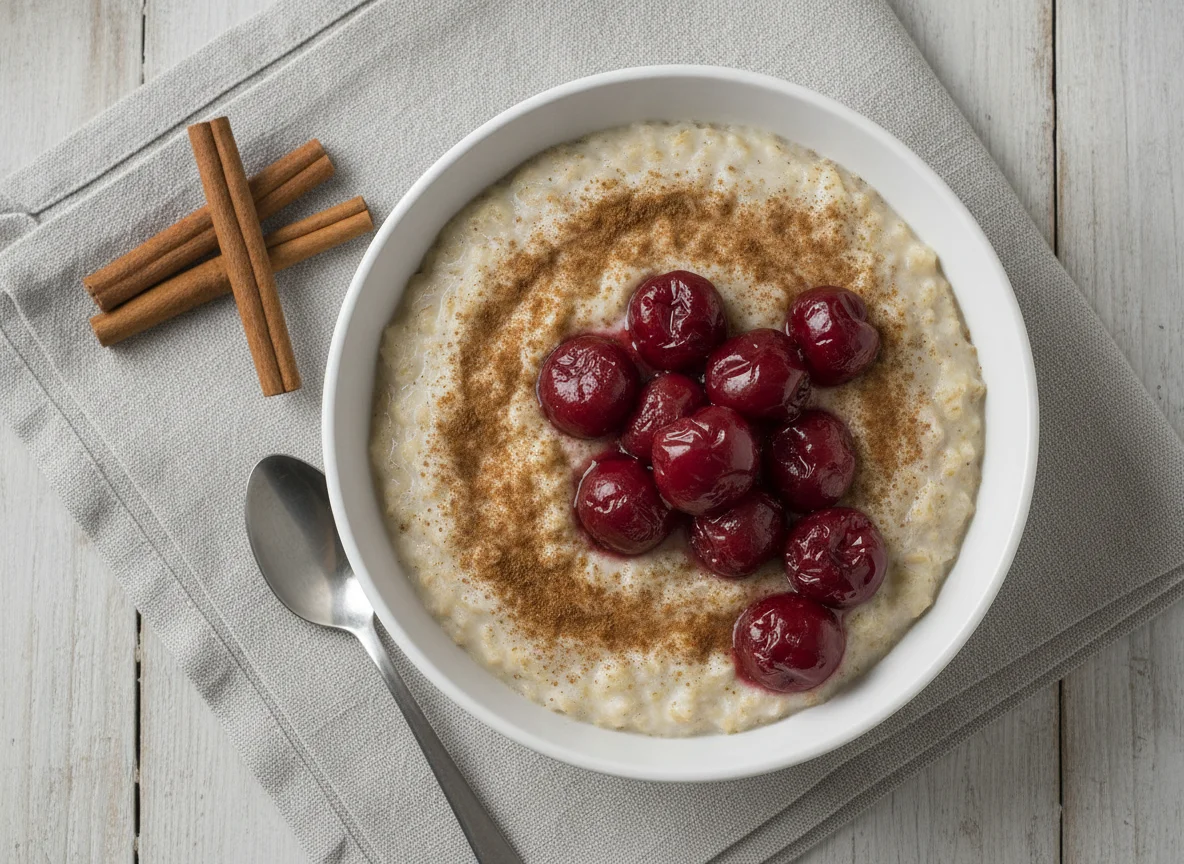Oatmeal with Cherries and Cinnamon photo