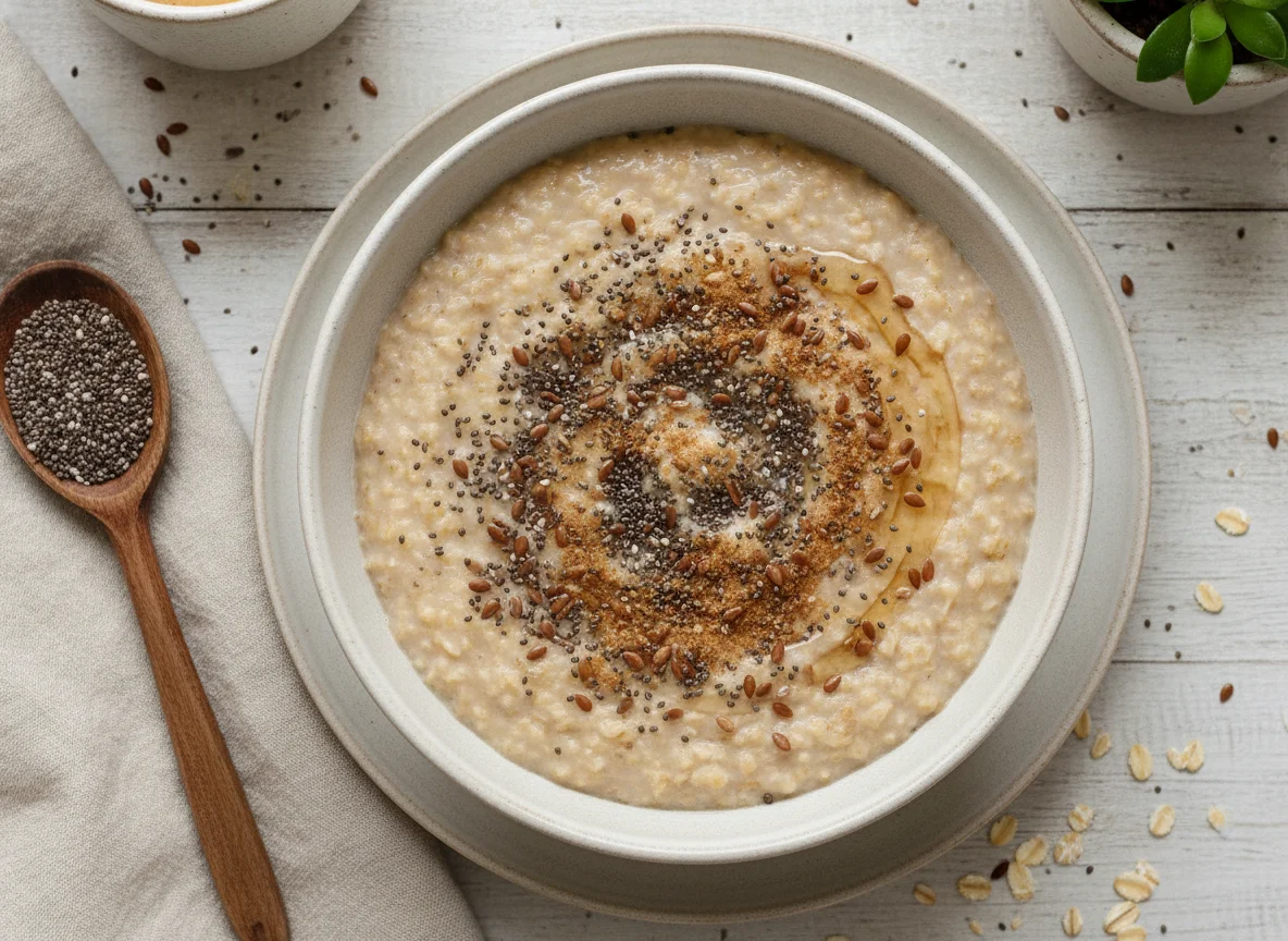Oatmeal with Chia and Flax Seeds photo