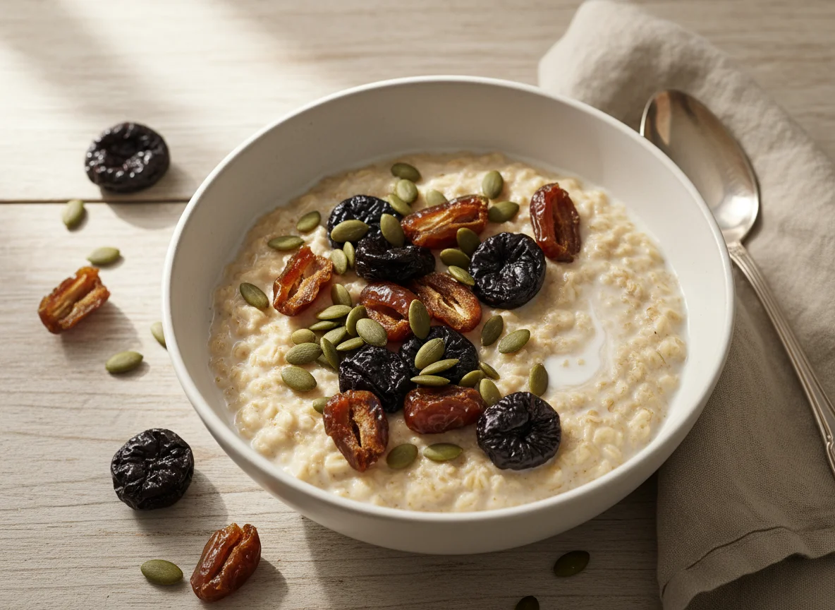 Oatmeal with Dried Fruit and Seeds photo