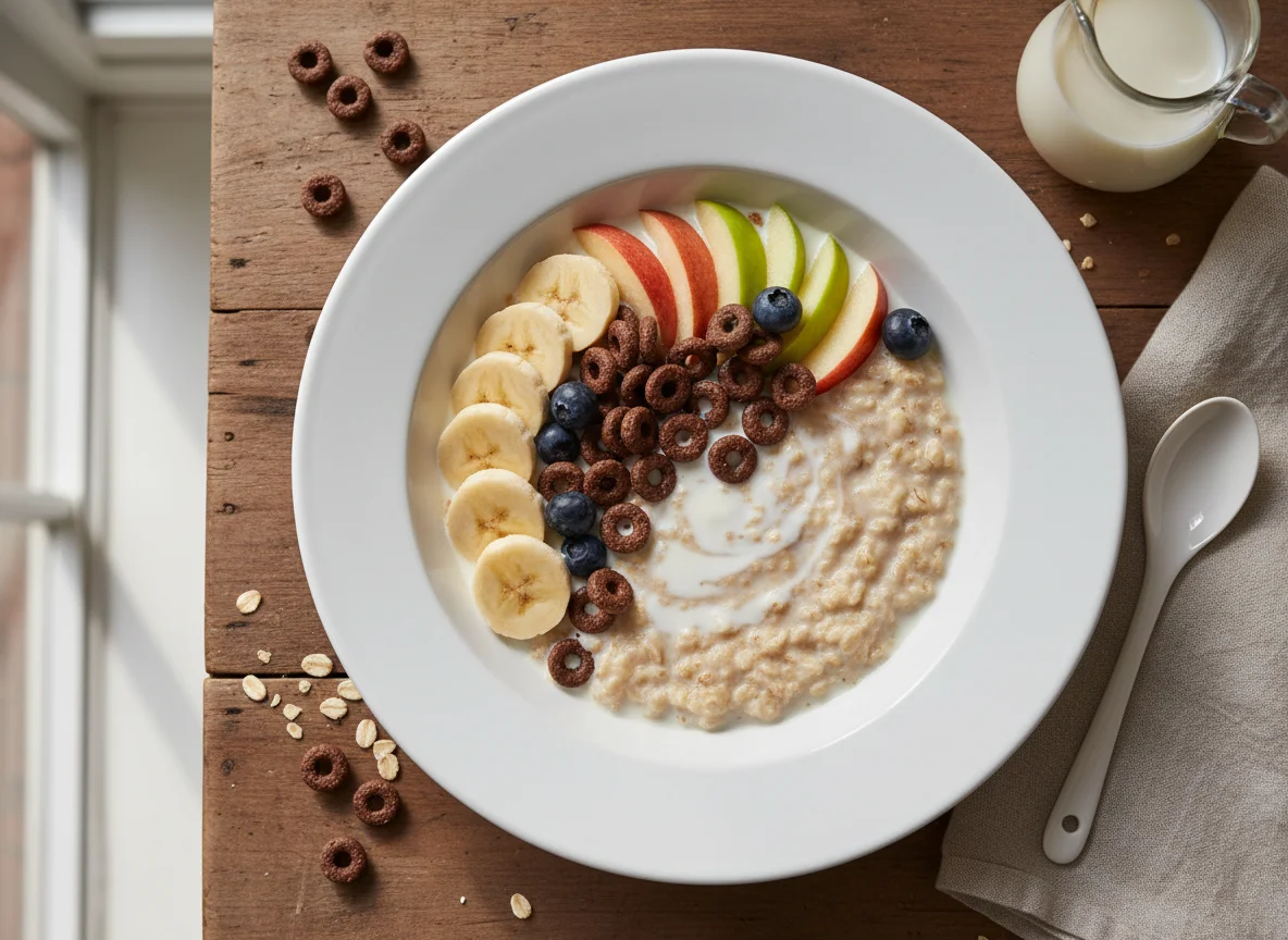 Oatmeal with Fruit and Cereal photo