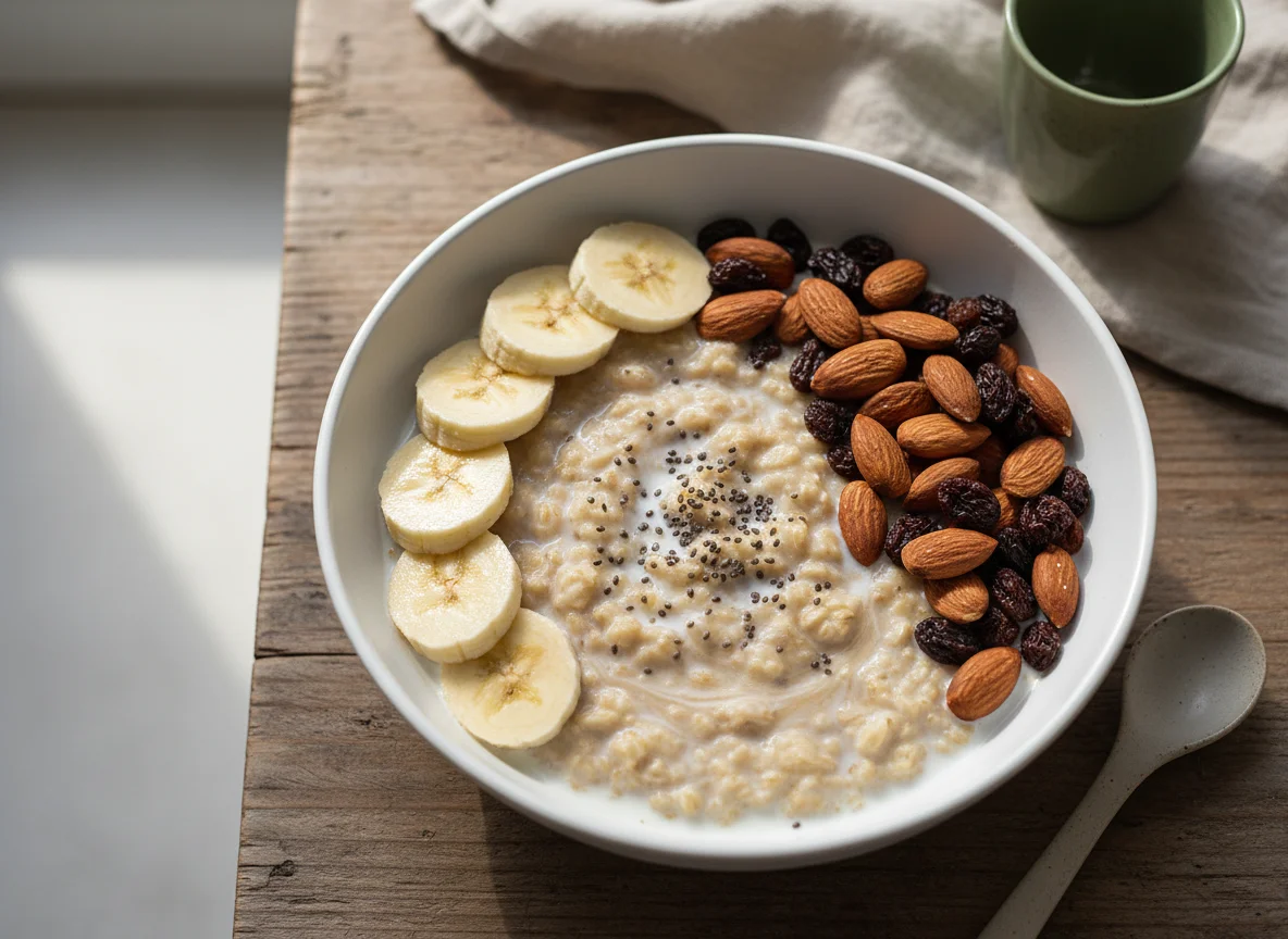 Oatmeal with Fruit and Nuts photo