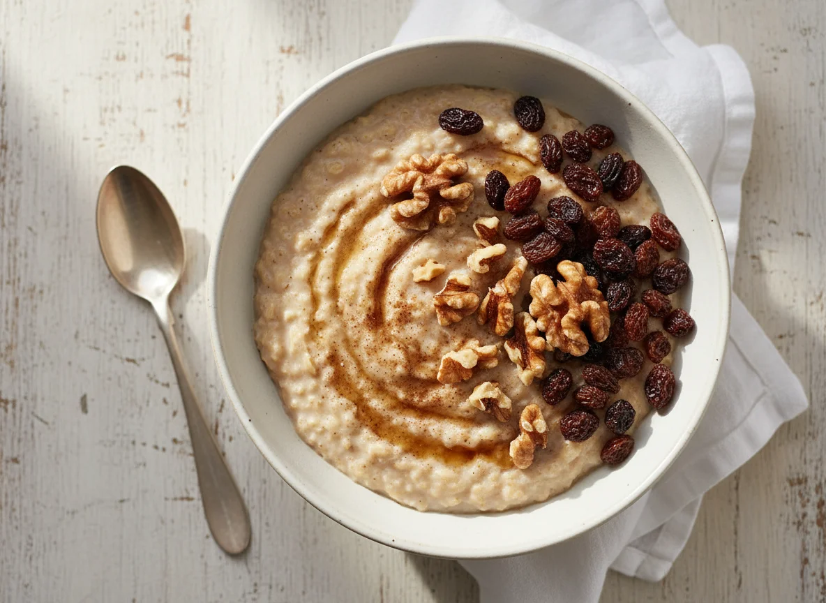 Oatmeal with Raisins and Nuts photo