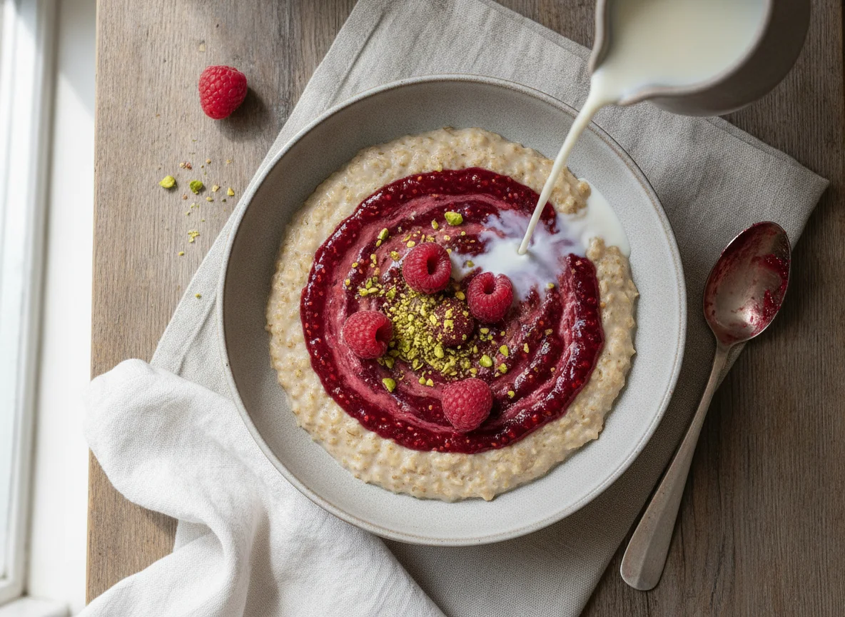 Oatmeal with Raspberry Jam photo