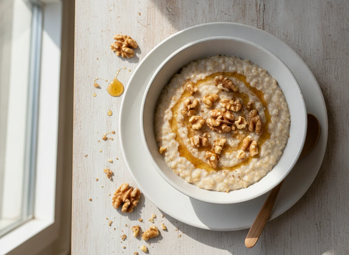 Oatmeal with Walnuts and Honey photo