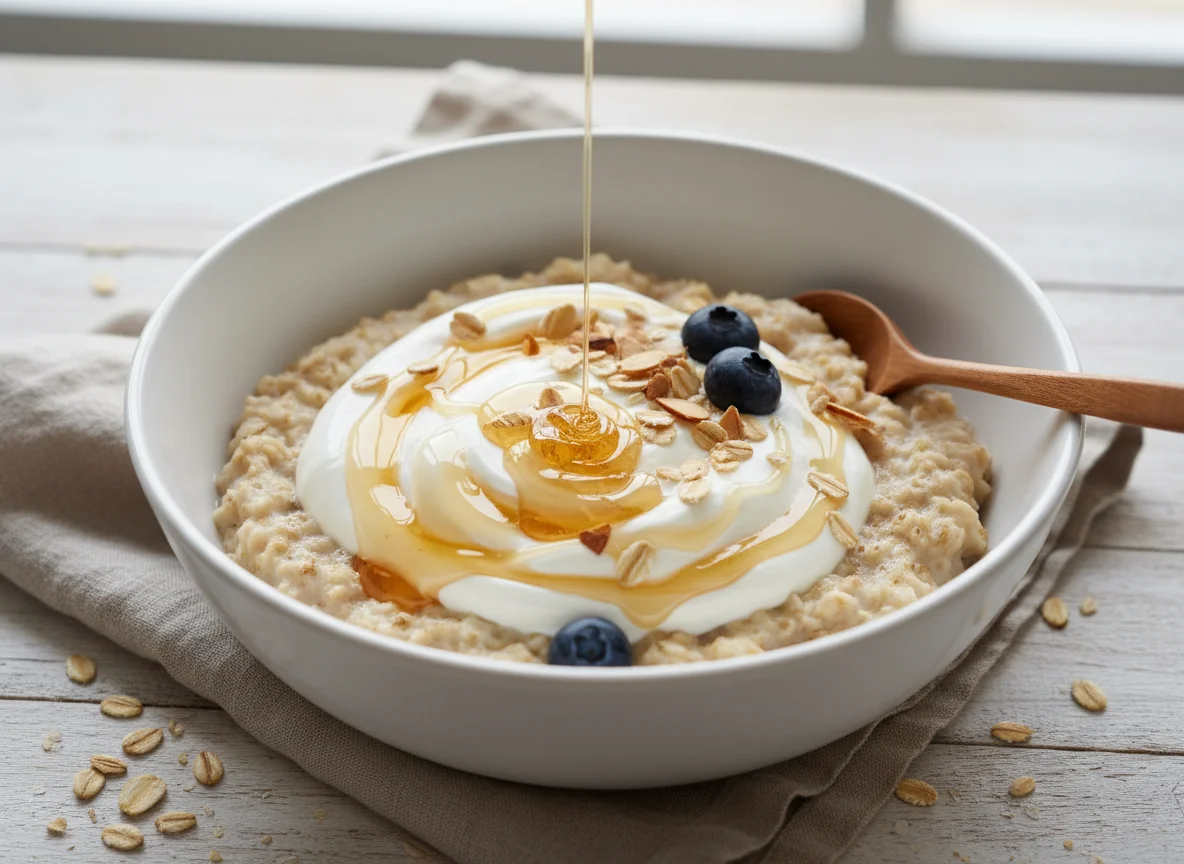Oatmeal with Yogurt and Honey photo