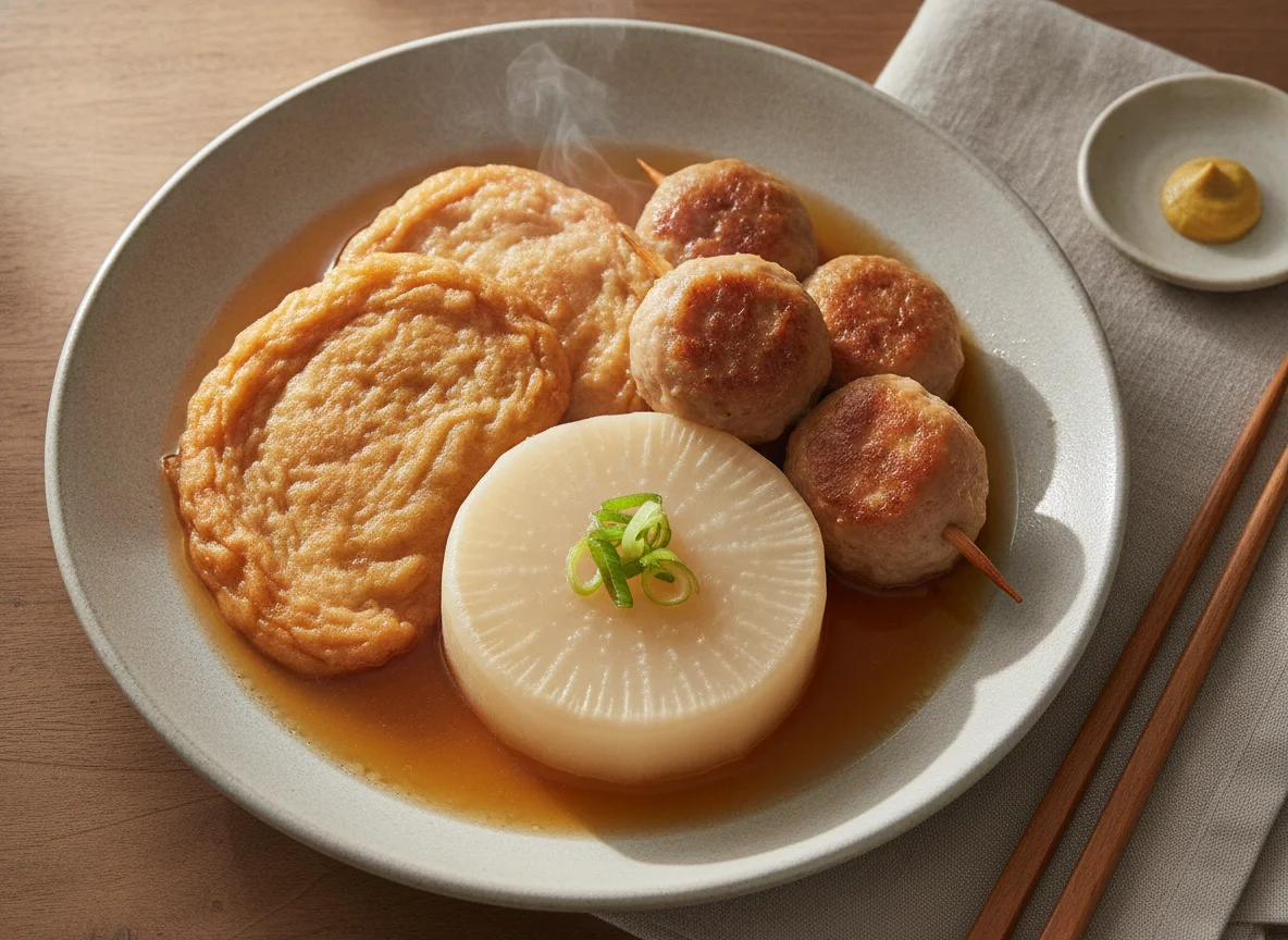 Oden soup ingredients photo