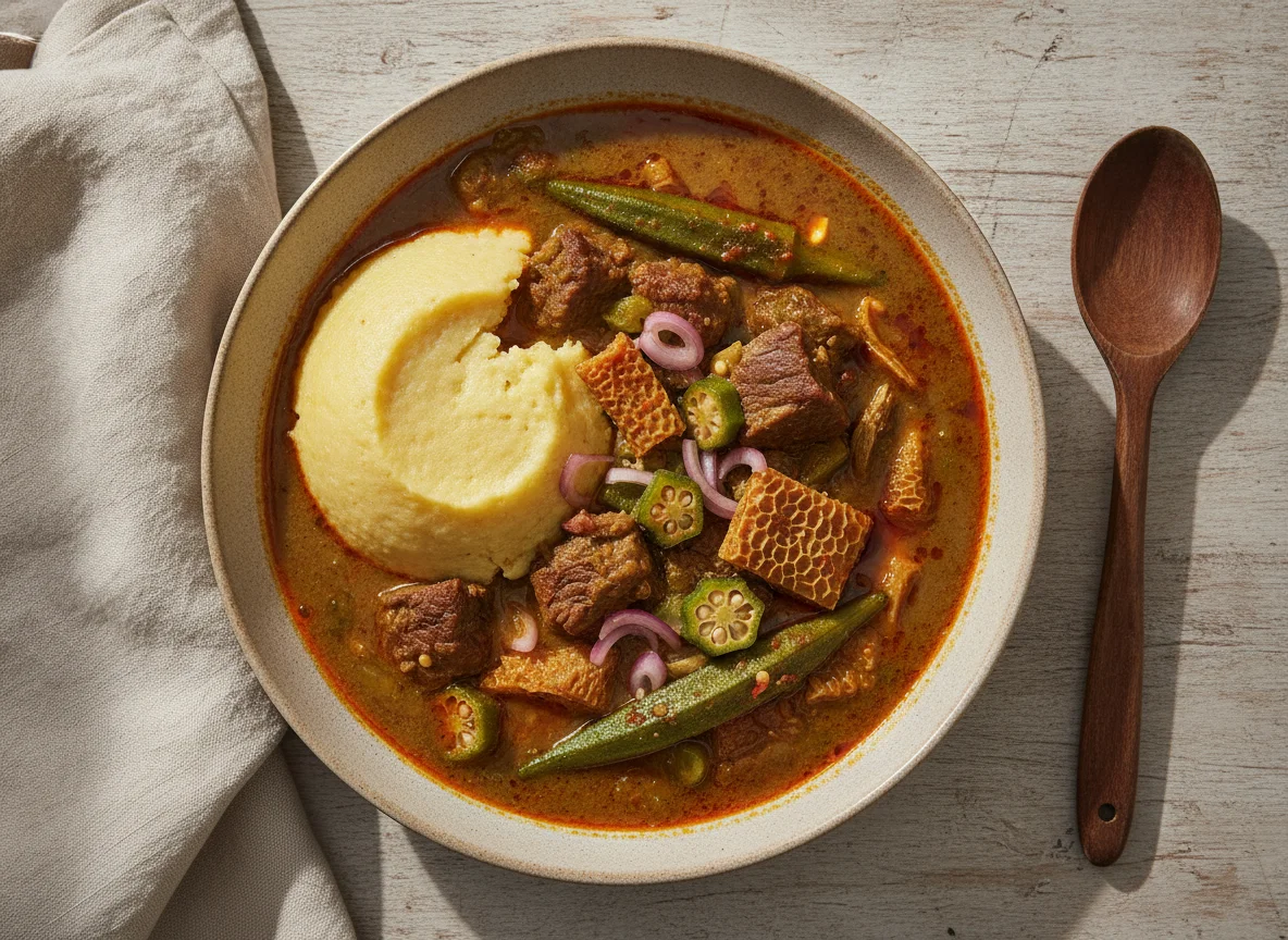 Okra Soup with Fufu photo