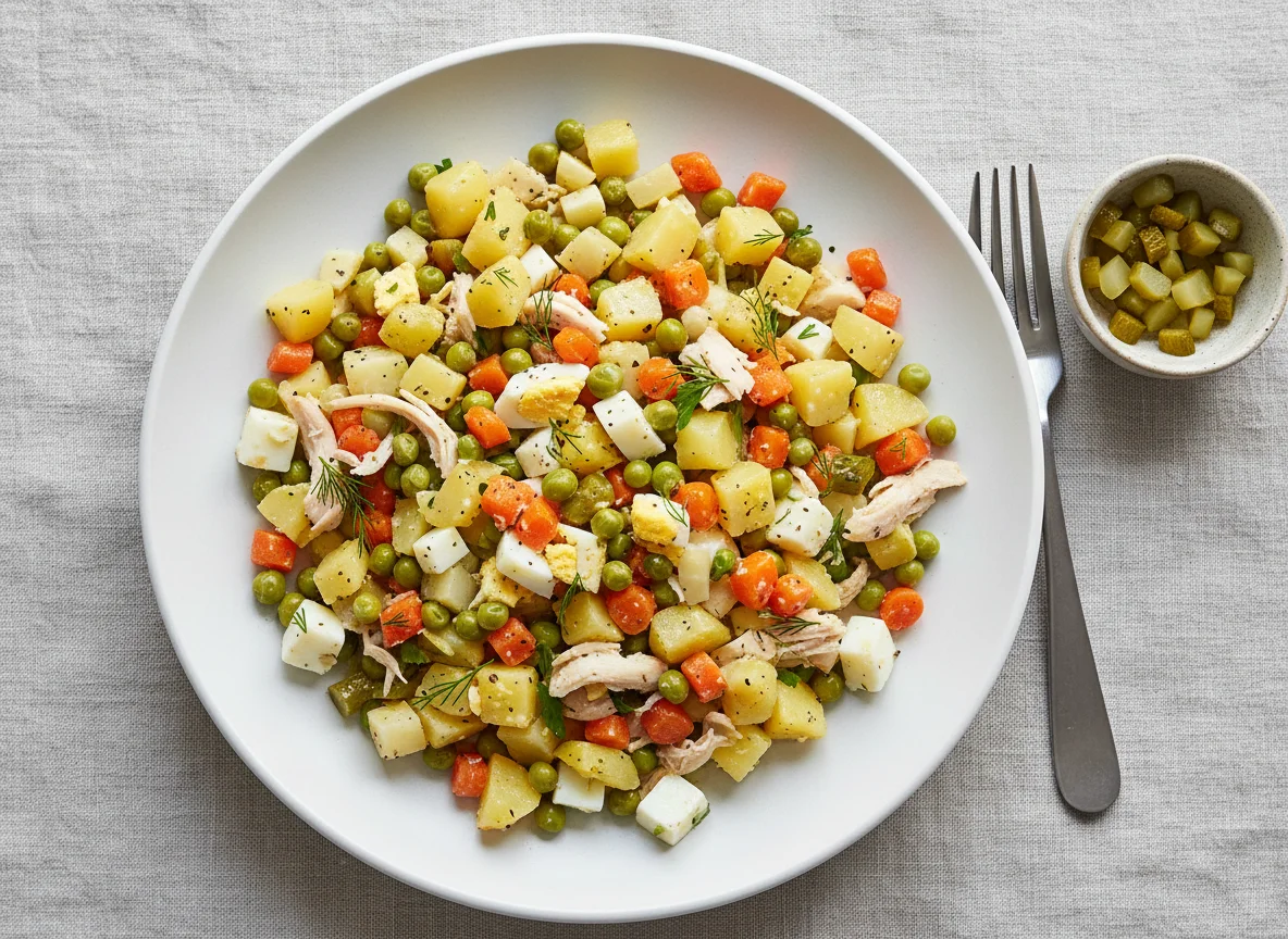 Olivier Salad (without mayonnaise) photo