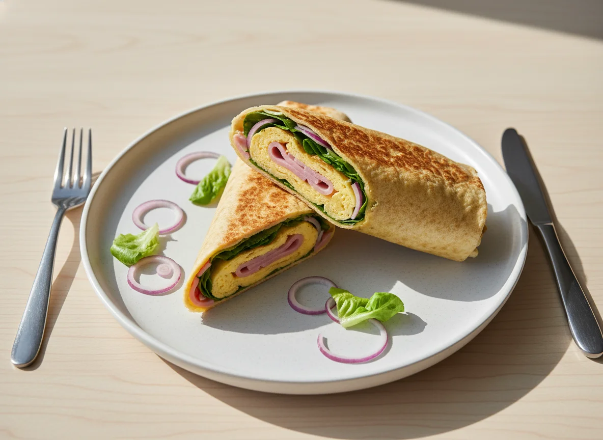 Omelette and Ham Wrap photo