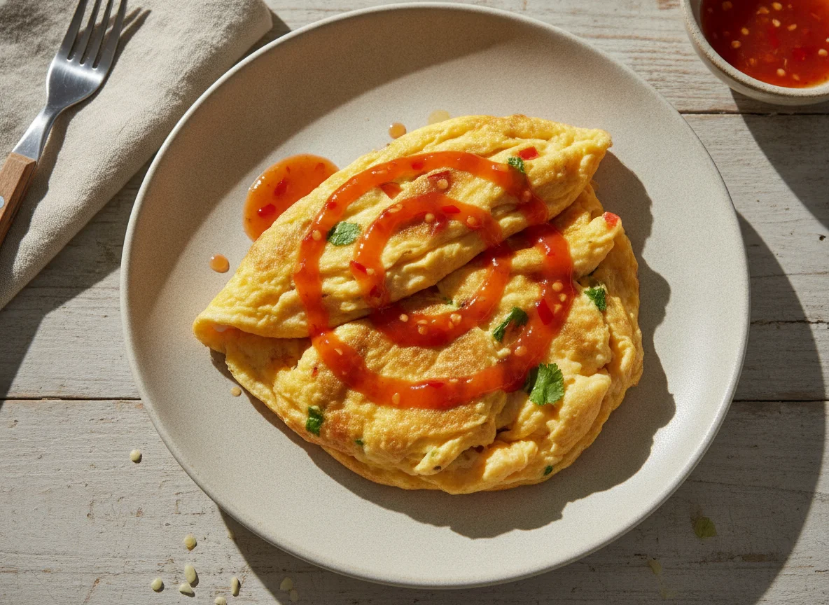 Omelette with Chili Sauce photo