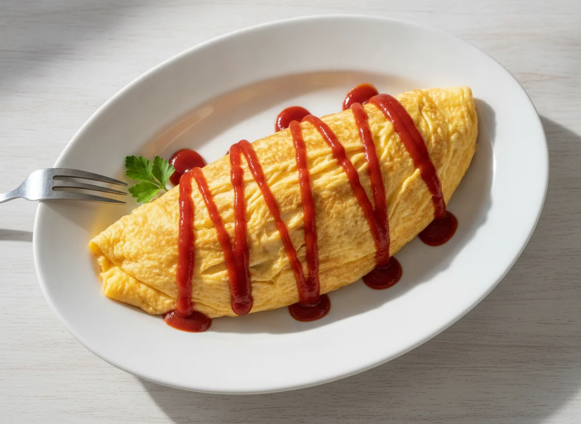 Omelette with Tomato Ketchup photo