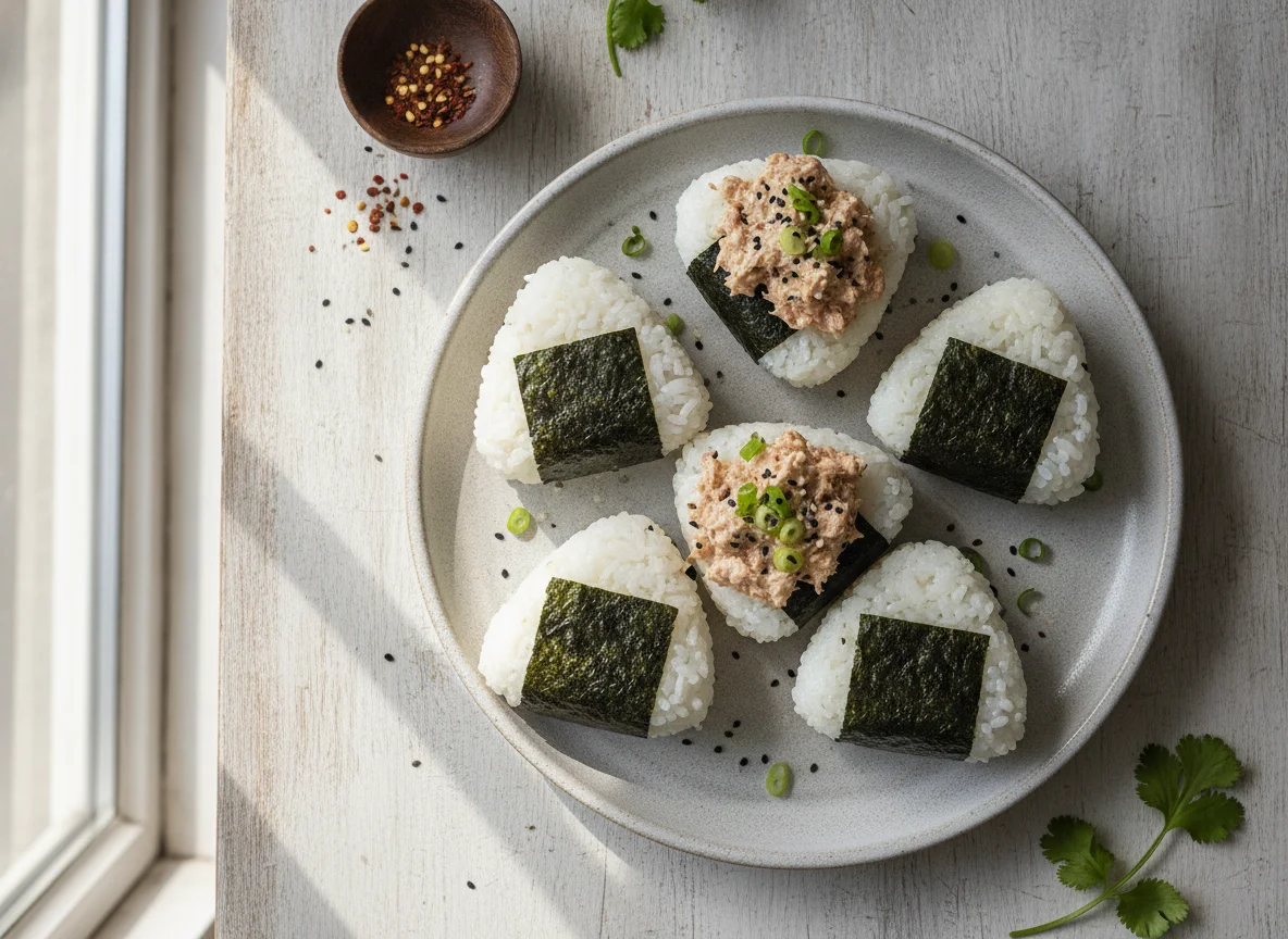 Onigiri with filling photo