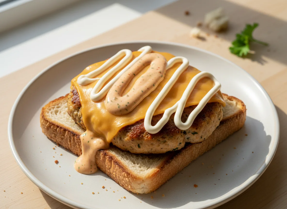 Open-faced Chicken Burger photo