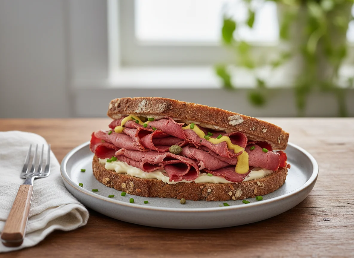 Open-faced Deli Meat Sandwich photo