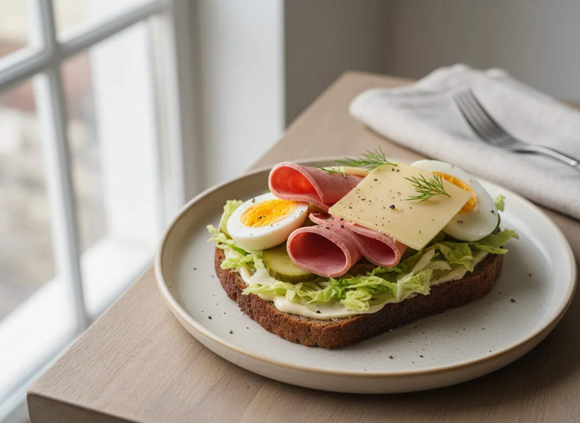 Open-faced sandwich photo