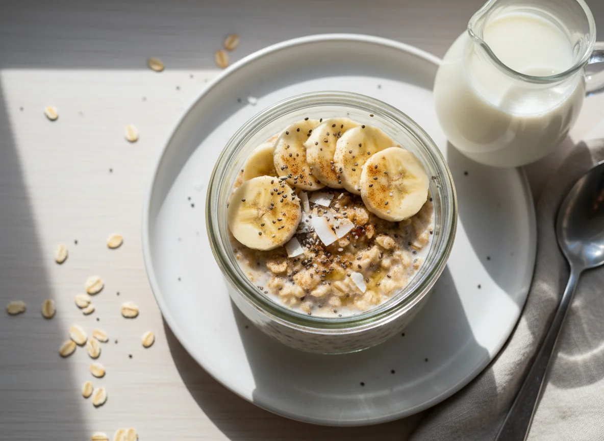Overnight Oats with Banana and Chia Seeds photo
