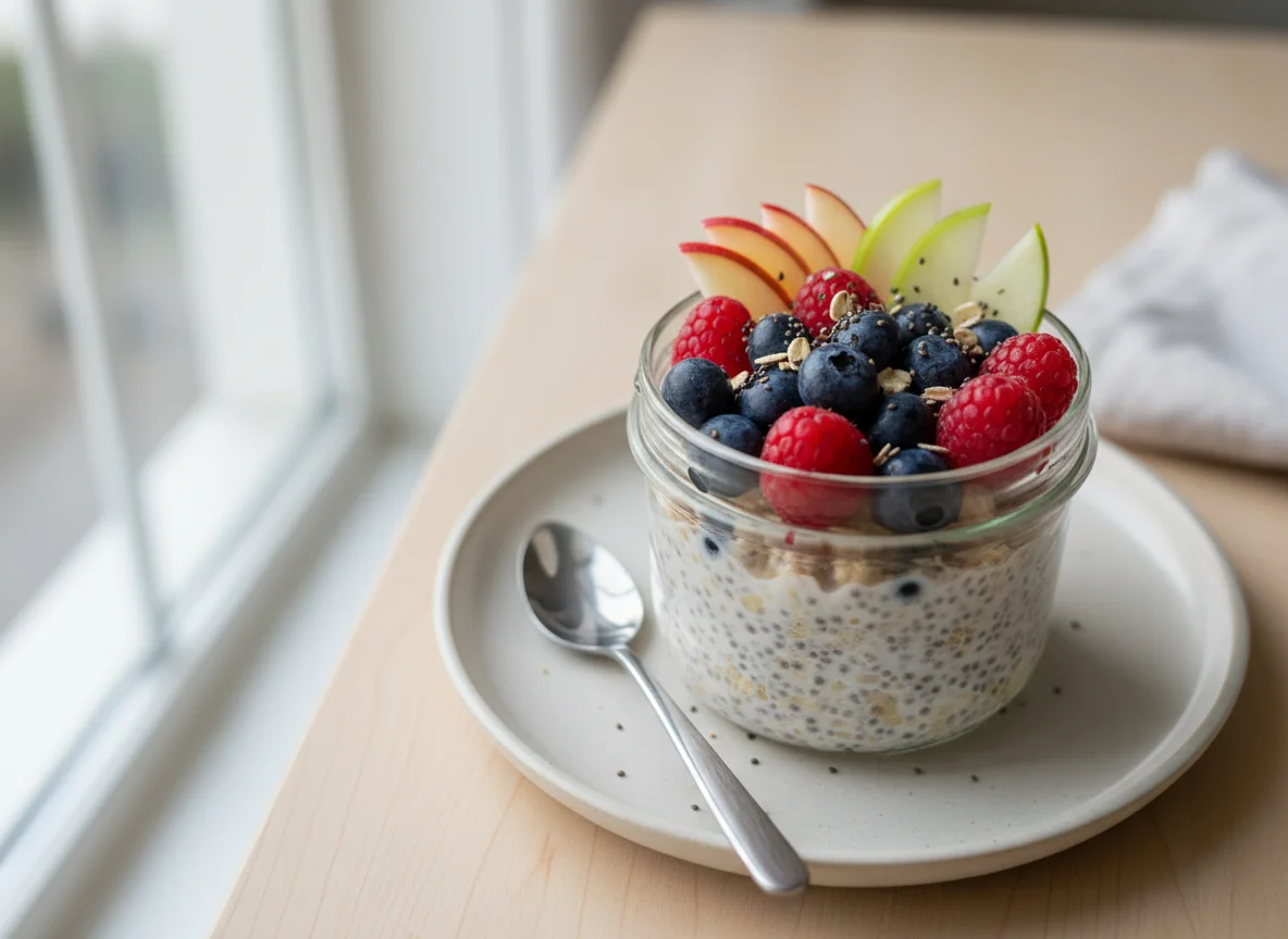 Overnight Oats with Berries and Fruit photo