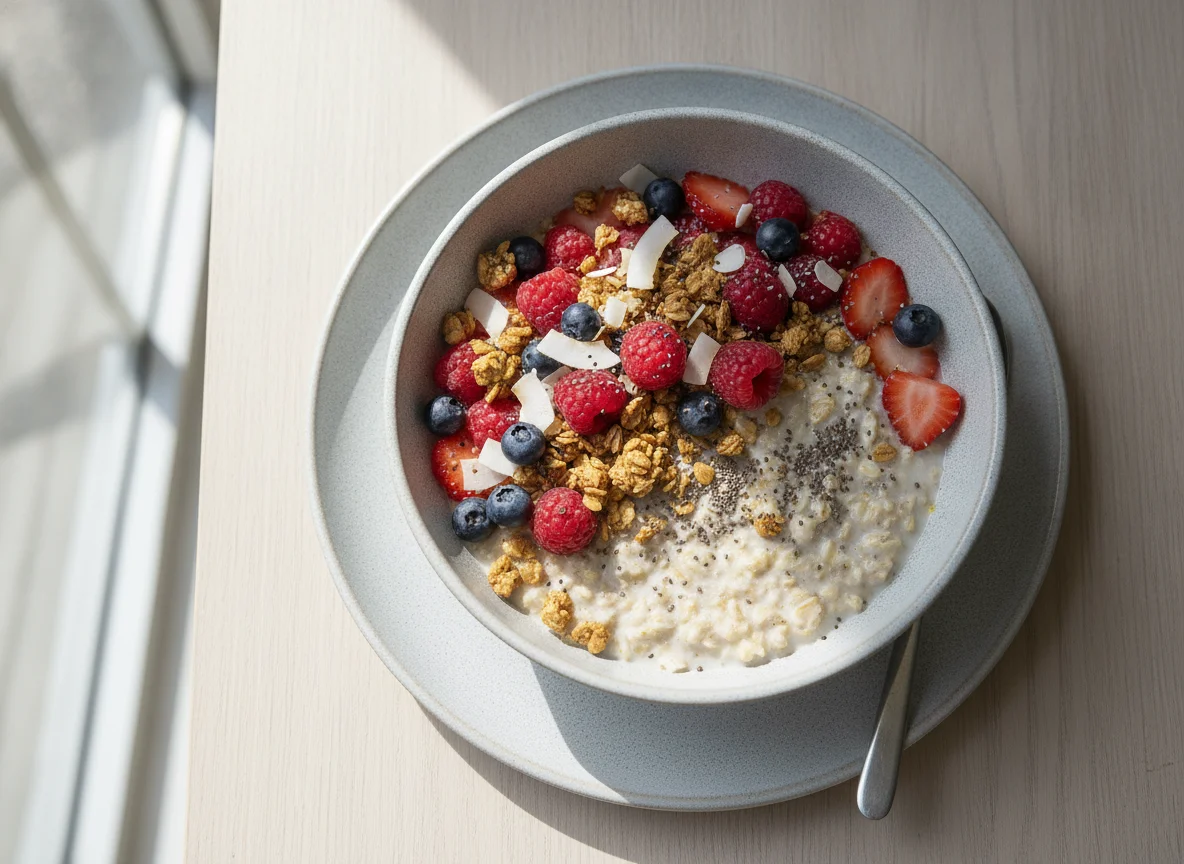 Overnight Oats with Berries and Granola photo