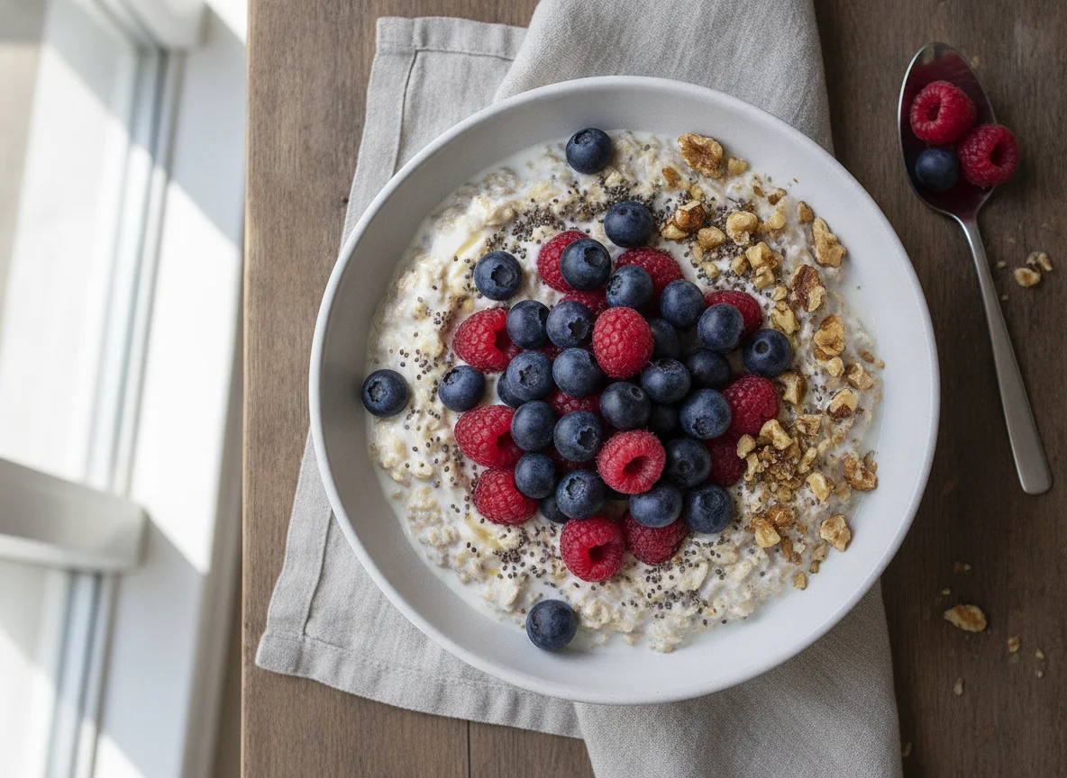 Overnight Oats with Berries and Walnuts photo