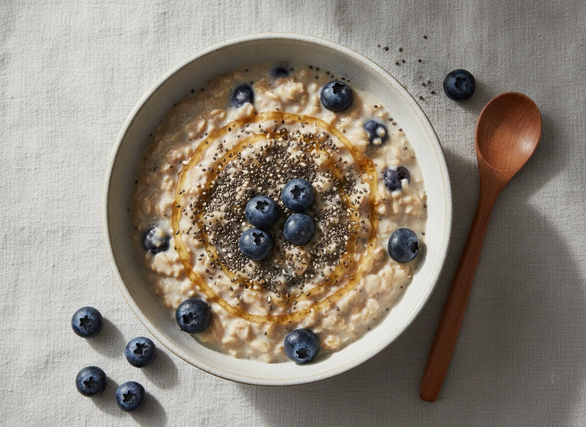 Overnight Oats with Blueberries and Chia Seeds photo