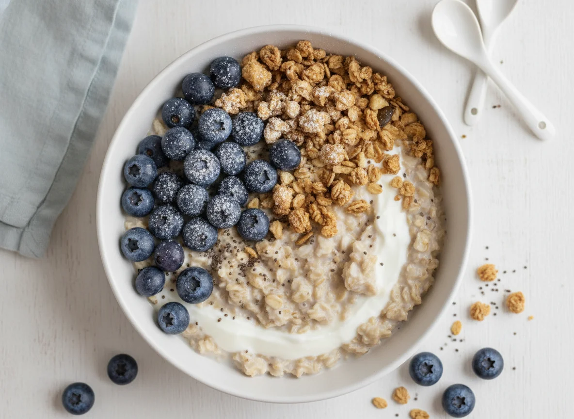 Overnight Oats with Blueberries and Granola photo