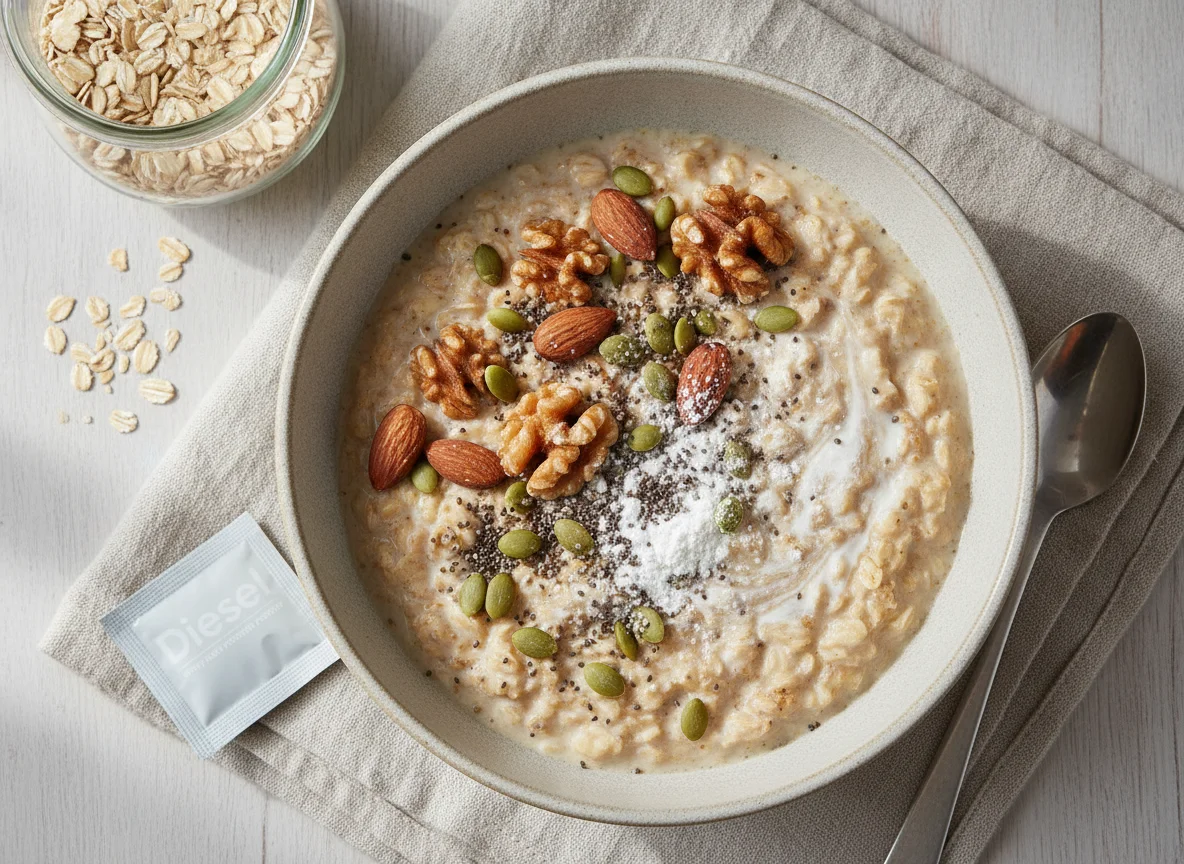 Overnight Oats with Diesel Whey Isolate and Mixed Nuts photo