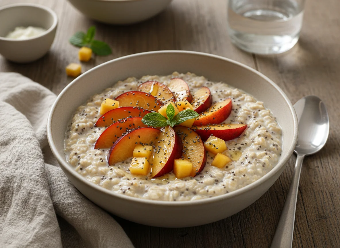 Overnight Oats with Plums and Peaches photo